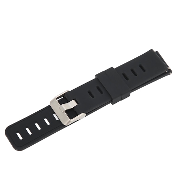 20mm Blød Silikon Urrem Armbånd Udskiftning med Fladt Hoved Luft Huller til Amazfit GTS 3 Sort