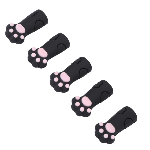 5 st Nagelbandssax Cover Katttassform Silikon Nagelbandstrimmer Skyddshylsa för naglar och tånaglar Svart