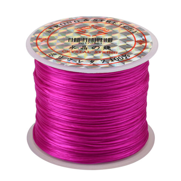 Färgad elastisk tråd, kristalltråd, pärltråd, armbandstråd, -60 meter vävt armband DIY Purplish red