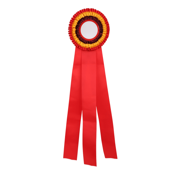 Førsteplass Rosett-bånd-emblem Utsøkt liten vinnermedaljeprispokal