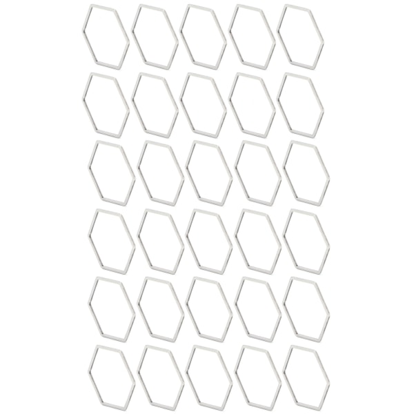 30 stk. Hexagonformede Hule Harpiksrammer Rustfrit Stål Åben Besætning Hule Vedhæng Form til DIY Hexagon L