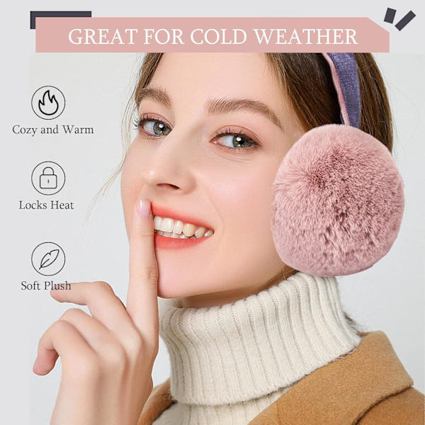 Ørevarmere for kvinner Ørevarmere Vintertilbehør Fluffy Plush Foldbar Voksen Utendørs Termisk Ørevarmer white