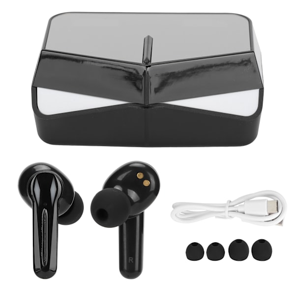 Pelilangattomat nappikuulokkeet Bluetooth 5.1 Peli Stereo Riippumaton Kaksi Isäntää Langaton KuulokemikrofoniMusta