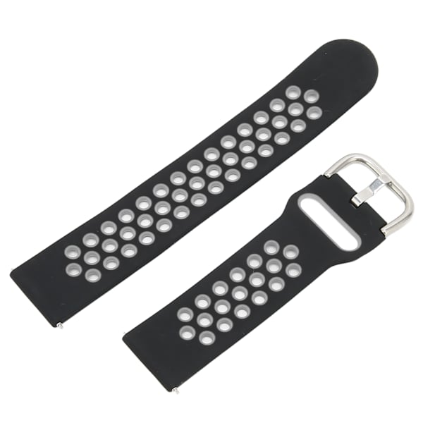 20mm Blød Silikon Urrem Armbånd Udskiftning med Luft Huller til Amazfit GTS 3 Sort Grå