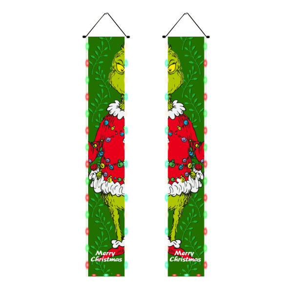 Jouluparatiisi Grinch Vihreä Haamu Juhla Päivä Koriste Paratiisi Led Valoilla Jouluparatiisi 1 30*180cm