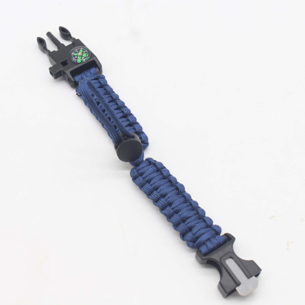 Armband Multifunktionell Justerbar Bälte Utomhus Armband Vildmarksöverlevnad Fem-i-ett Justering Vävd Handrem Navy Blue