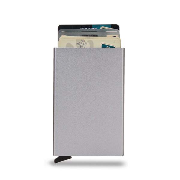 RRFID metallkortveske Lommebok Antimagnetisk aluminiumslegeringskortveske Kredittkortboks Antidemagnetisering Automatisk kortveske black