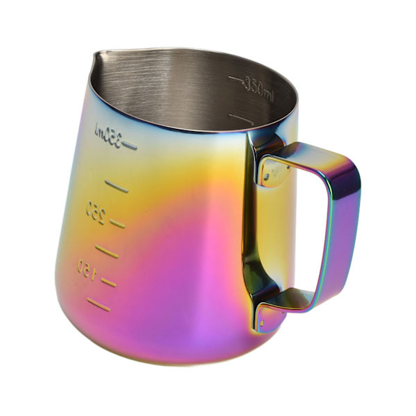 350ml Fargerik Rustfritt Stål Kaffe Melkeskumming Kanne Garland Cup Latte Kanne med Skala