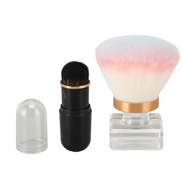 Svart Kapsel Kosmetisk Borste Set Syntetisk Fiber Rosa Blå Vit Rund Bas Form Makeup Borste