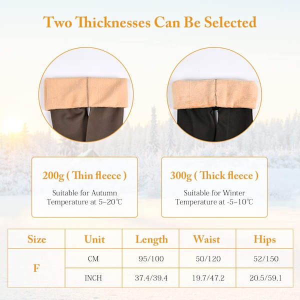 Fleeceforet Pantyhose, Ekstra Tykke Varme Vinter Dobbeltforet Termiske Strømpebukser, Højtaljede Strømpebukser black 200g