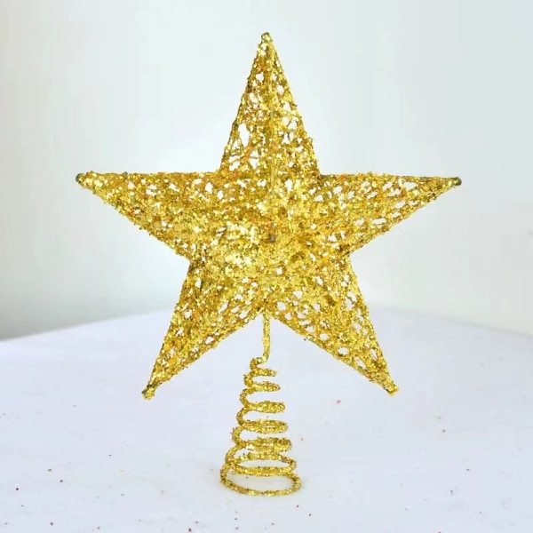 Lankalamppuhelmet Tree-Top Star -Joulukuusen Top Tähti Viisipisteinen Tähti Rauta Joulukoristeet Silver 15*20cm