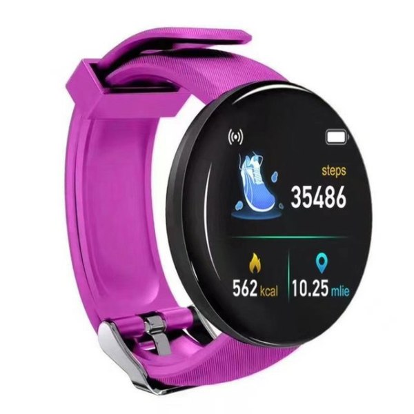 D18 Ssmart armbånd pulsmåler smartklokke purple