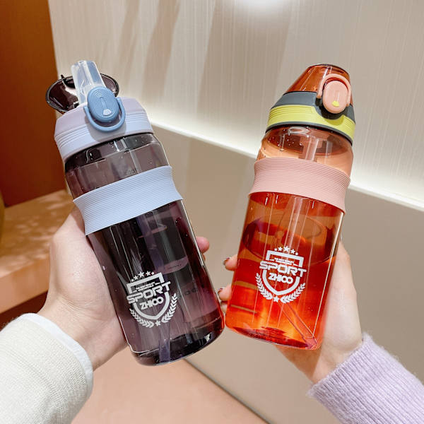 Vandflaske Sport med sugerør drikkeflaske 700ML orange
