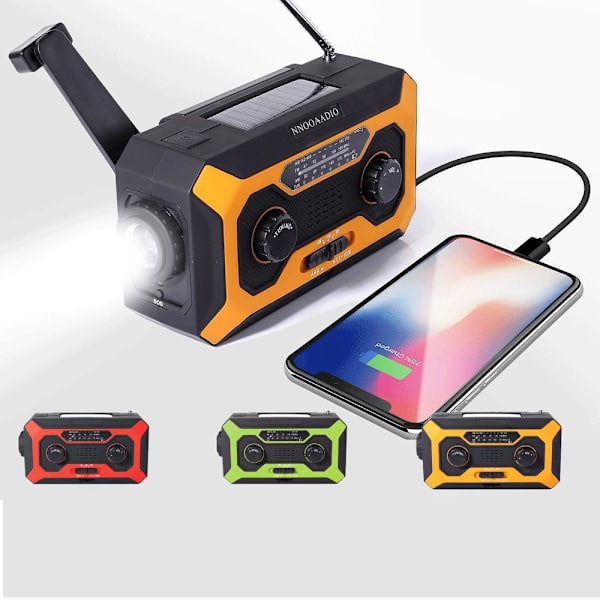 Svingradio 2000mAh Powerbank, Solceller og Lommelygte
