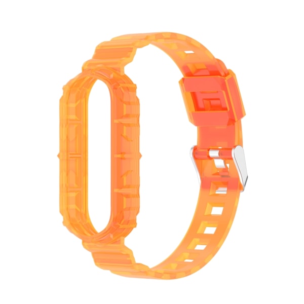 Smartklokke-erstatningsremmer PU Myk Gummi Smartklokke-armbånd for Xiaomi Band 7 Transparent Oransje