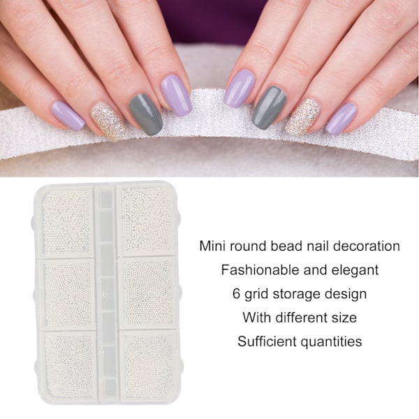 Nagelkonst Pärlor Hemma Salong Utsökt DIY Metall Mini Nagel Pärlor Dekoration för Nagelkonstnär Nybörjare Silver