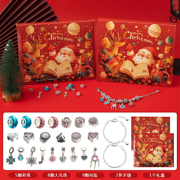 Juleankomstdagskalender Blind Box DIY Kreativ Børne Armbånd Tilbehør Y