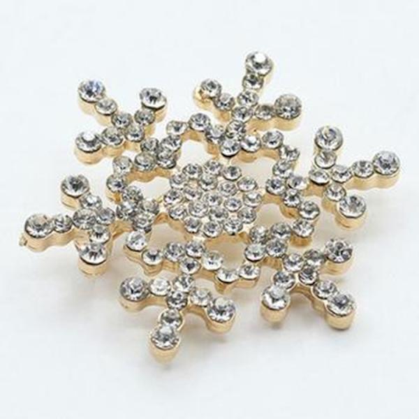 Jule-Snefnug Brosche Fuldt Diamant Boutonniere Gold