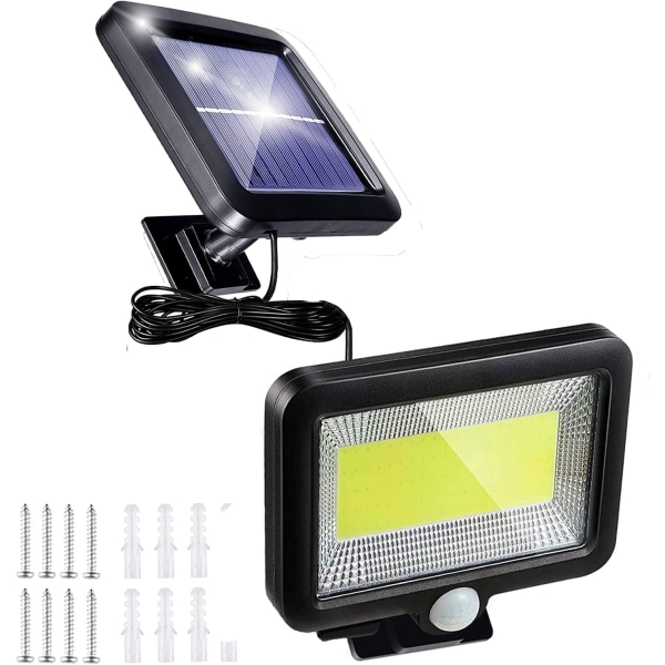 Solcellelamper for utendørs, 100 LED, med bevegelsessensor black