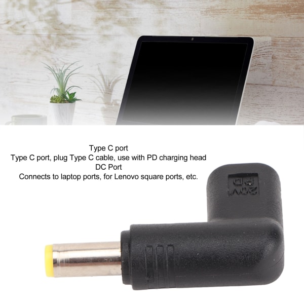 100W PD USB 3.1 Typ C Hon USB C till DC 18.5‑20V 5.5x1.7mm Adapter PD Emulator Trigger 90 Grader Vinklad