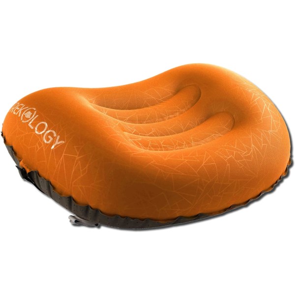 Ultralätta och uppblåsbara rese-/campingkuddar - komprimerbara, ergonomiska kuddar för nack- och svankstöd orange