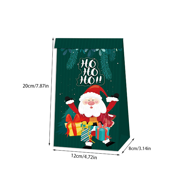 Joulu 2023 Uusi MerryChristmas Juhlan Koristelu Piirretty Joulukuusi Makeiset Lahjapussi 2 12pcs/Set