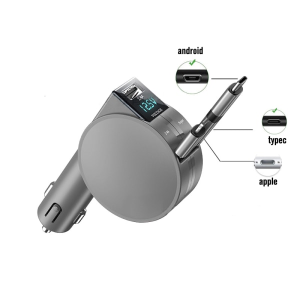 Teleskopisk bil lader PD20W hurtiglading for Apple