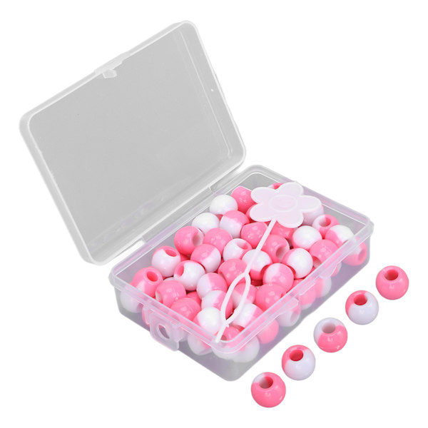 74 stk. Runde hårperler DIY plastik hæklet fletning paryk tilbehør fletning dreadlock perler hår fletning værktøjPink