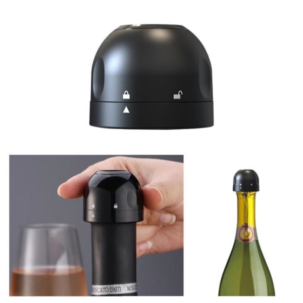 Champagne / Vinkork - Vacuum Sealer - Stopper Svart black