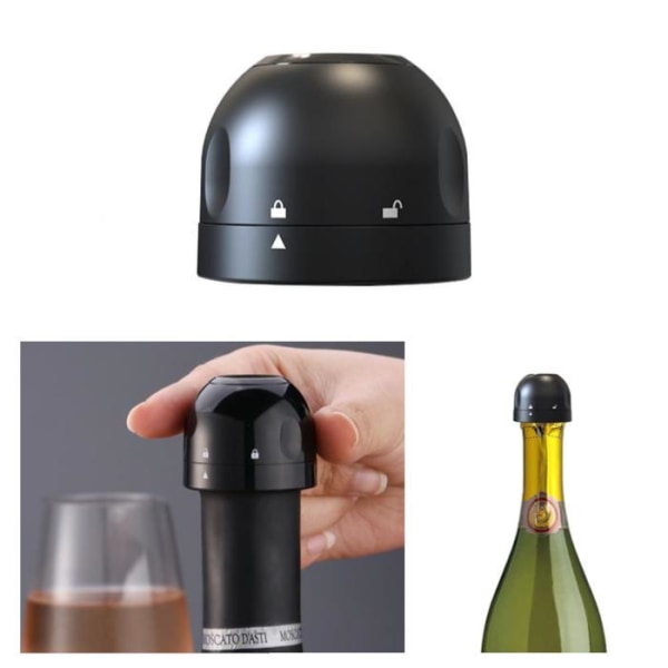 Champagne / Wine Cork - Vacuum Sealer - Stopper Black black