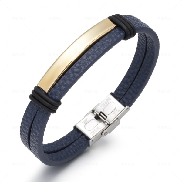 Läderarmband för män, dubbellager, studentprydnad #8