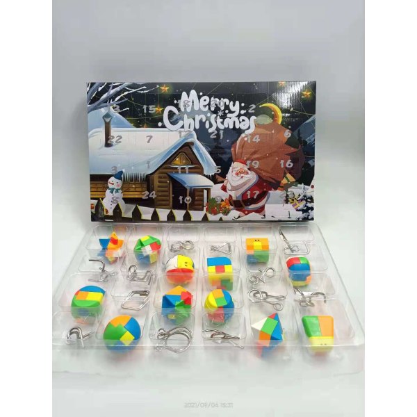 Intelligence Knot 24-osainen set puristava lelu dekompressioverholaatikko joulukalenteripuku A