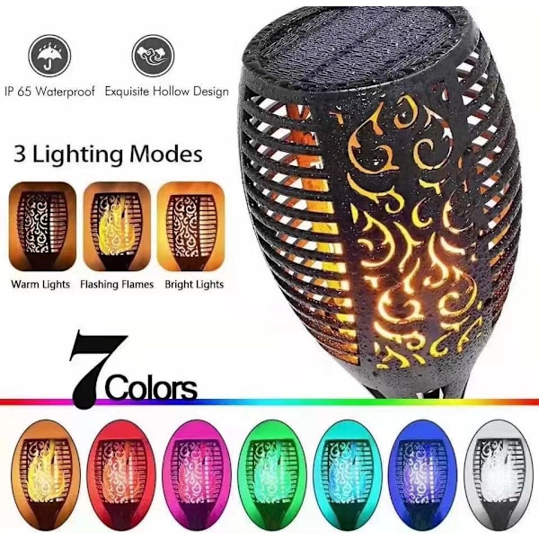 12LED Solar Flame Lights Ulkotilojen Puutarhaan ja Terassille - Aurinkokäyttöiset Soihtuvalot