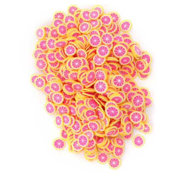 10g / Påse Polymerlera Fruktformad Nagelskiva Söt Nagel Resin Smyckestillverkning Dekoration Röd Grapefrukt