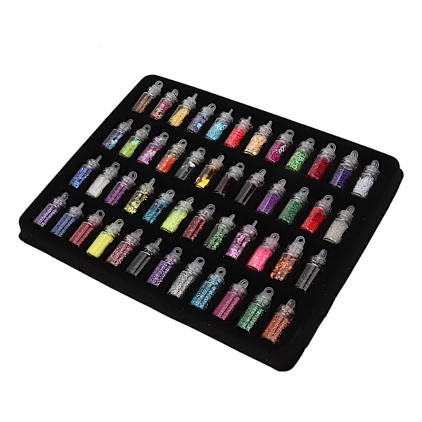 48 Flasker Glitterpulver Dekoration DIY Smykke Epoxy Formstøbeværktøj