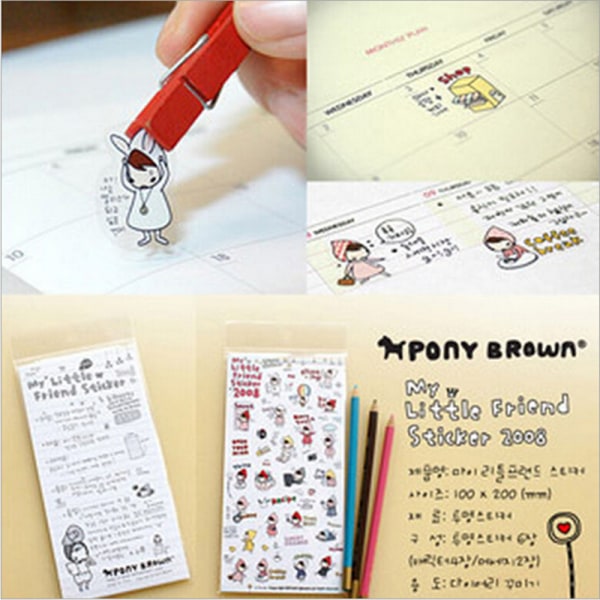 6 Ark My Little Friend DIY Schema Dagbok Kalender Filofax