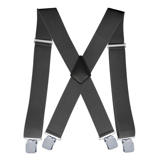 5 cm elastiske skulderstroppklips for menn med 4 X-formede justerbare suspenderstropper 06 Dark Grey