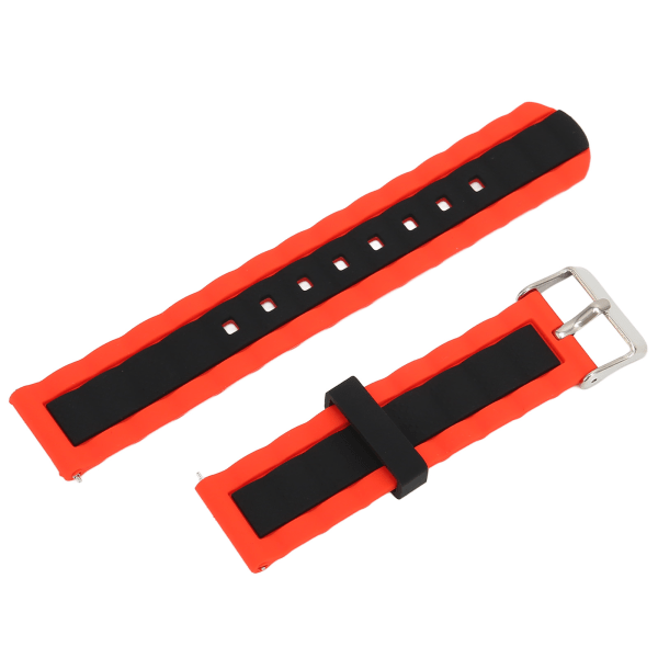 20mm Justerbar Silikonklokkearmbånd for Amazfit GTS 3/GTS 2/Bip S/Bip U Smartklokke Rød Svart