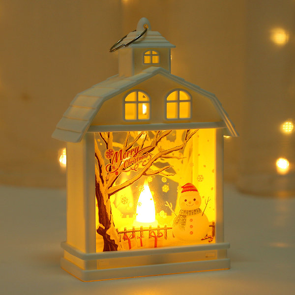 Julepynt Kreativ Hus Stormlygte Led Bærbar Lille Natlampe Stemningslys Vindue Dekoration Christmas Tree