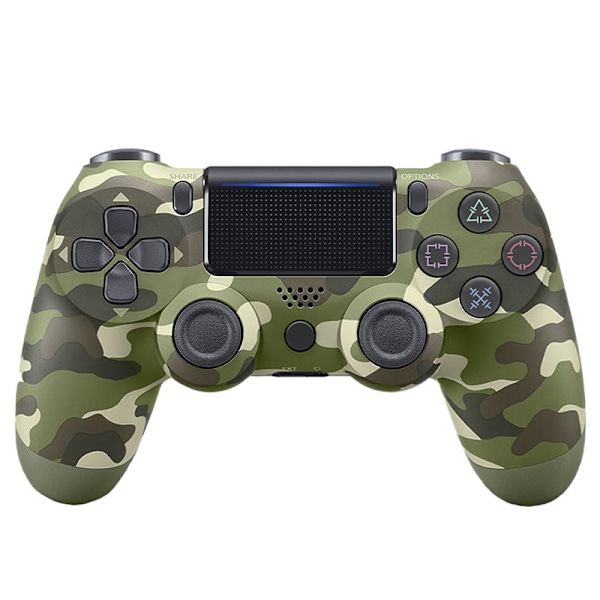 PS4 trådlös Bluetooth-spelkontroll med sexaxlig rörelsesensor och dubbla vibrationslampor Camouflage Green