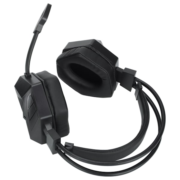 Gaming Headset Støjreducerende USB 3.5mm Interface Over Ear RGB Hovedtelefon med Mikrofon til PS4 PC Bærbar Sort Blå