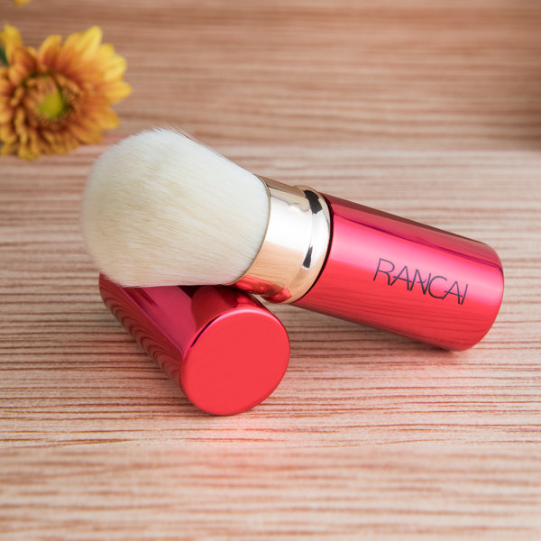 RANCAI Mini Infällbar Makeup Brush Powder Blush Kabuki Brush Rød