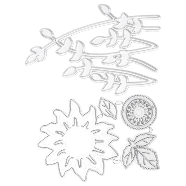 Metalliska Stansformar Solros Metall Prägling Stansform Set Die Cuts för Korttillverkning Scrapbooking DIY Kort