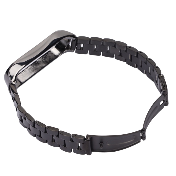 Smartwatch Armbåndsrem i Rustfrit Stål Anti-tabt med Dobbelt Lås Foldbar Spænde til Mi Band 6 Sort