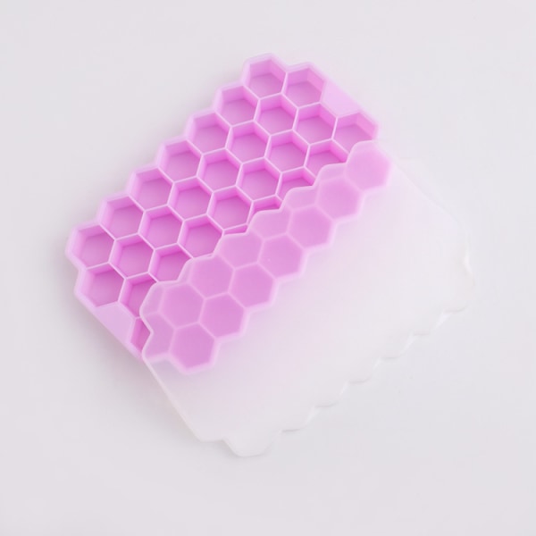 Hushållsisframställning Isbricka Honeycomb Ice Cube Slipverktyg Isbricka 37 Grid Ätbar Silikon Honeycomb Ice Cube Form Taro Purple