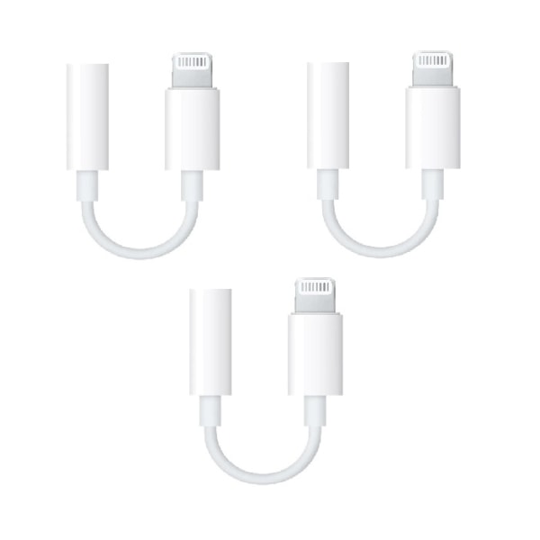 3-Pack Lightning til 3,5 mm adapter til aux