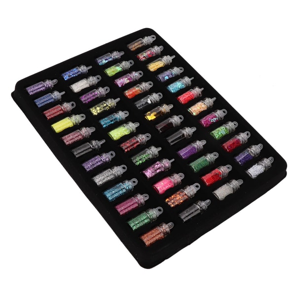 48 Flasker Glitterpulver Dekoration DIY Smykke Epoxy Formstøbeværktøj