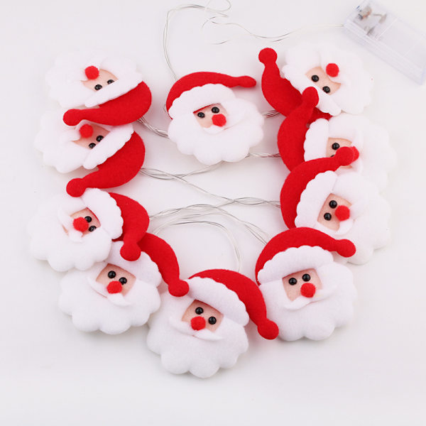 Julestof Santa Claus Lyskæde Festlokale Julepynt Festoon Lampe Vedhæng Warm White 3M20led (Battery)