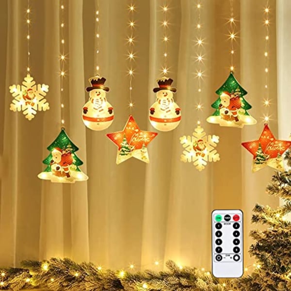 DONGQI Juldekorationer LED, Julbelysning Fönsterljusslinga inomhus 3m 8 lägen USB Varmvit 1