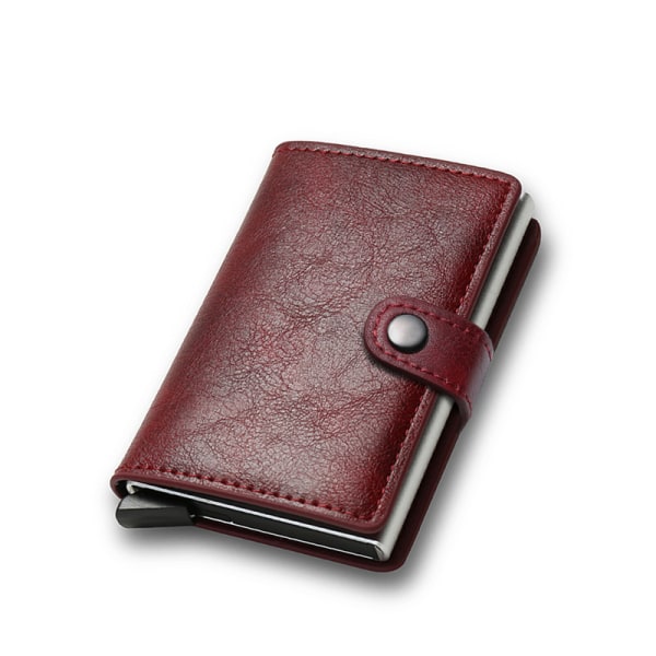 RFID lommebokkortholder anti-tyveri sveip, karbonfiber aluminiumslegering kredittkort metall kortholder Dark blue